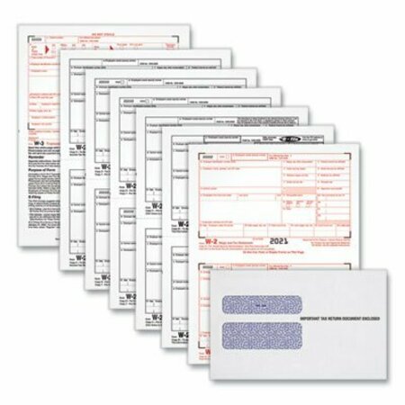 TOPS PRODUCTS TOPS, W-2 Tax Form/envelope Kits, 8 1/2 X 5 1/2, 6-Part, Inkjet/laser, 24 W-2s & 1 W-3 22904KIT